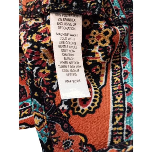 Flowy Boho Blouse Peasant Top M Tiered Colorful Southwest Artsy Travel Vacation - Picture 6 of 10